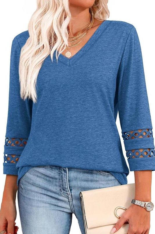 Top with Elegant Edge V-Neck