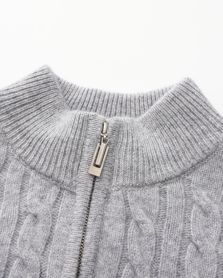 Cashmere Knit Half-Zip Sweater