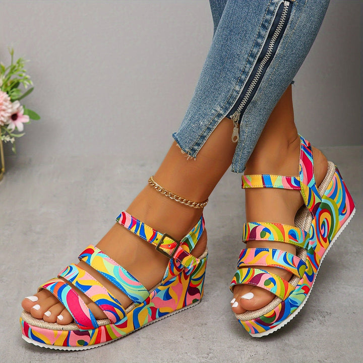 Luna | Elevated Retro Swirl Sandals