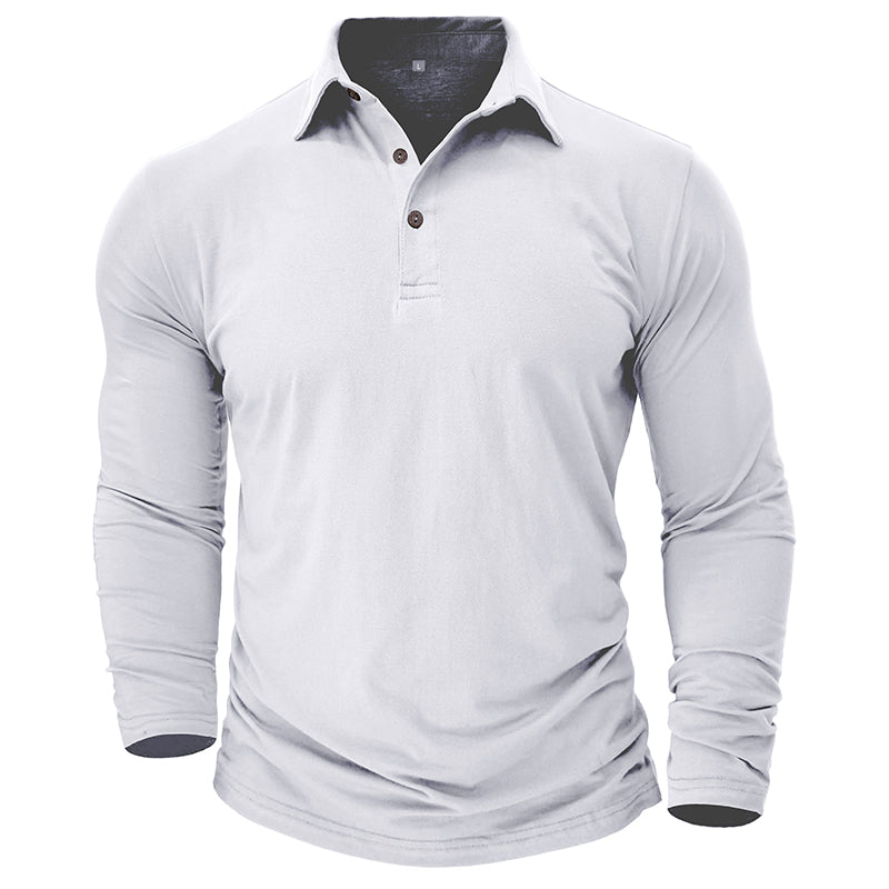 Contemporary Long Sleeve Polo With Modern Edge