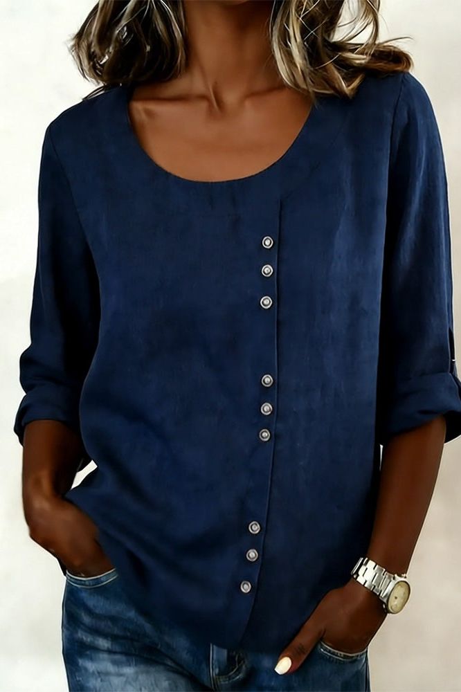 Chic Button-Up Casual Blouse