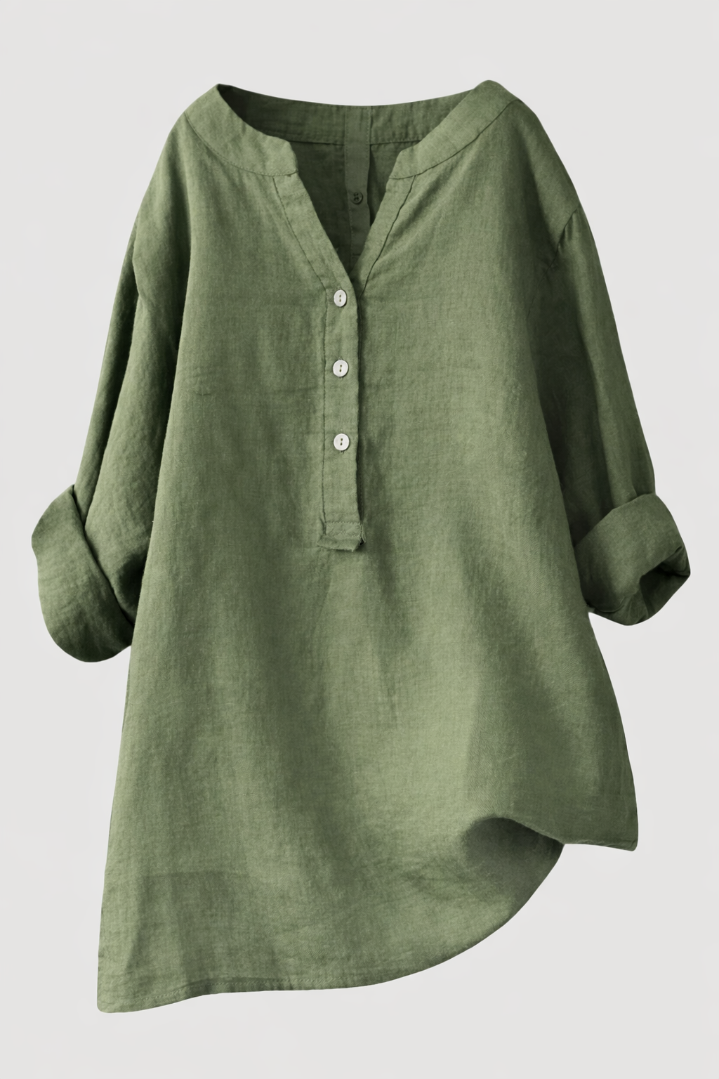 Linen Button-Up Blouse