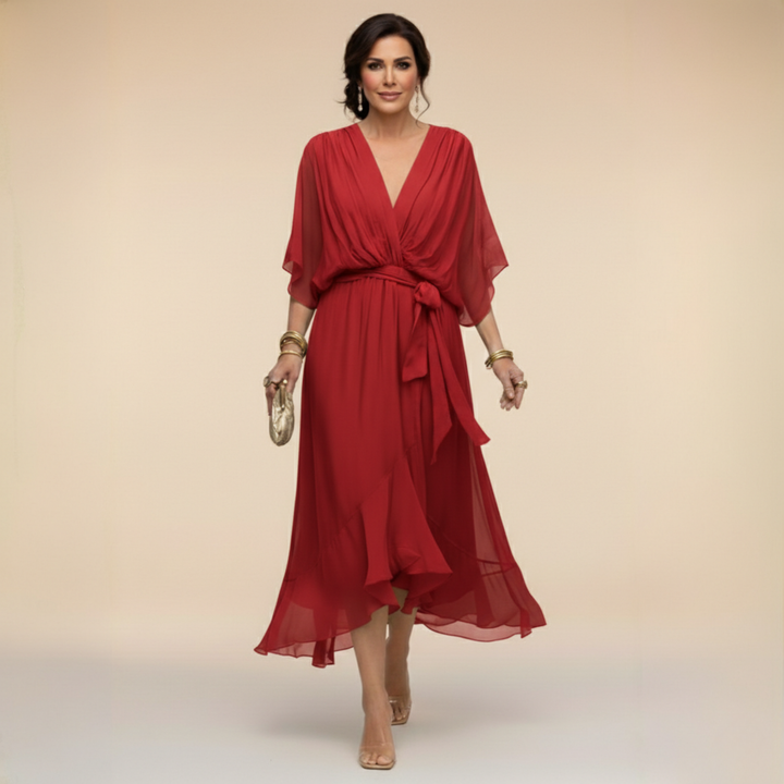 Sorena | V-Neck Buttoned Maxi Dress