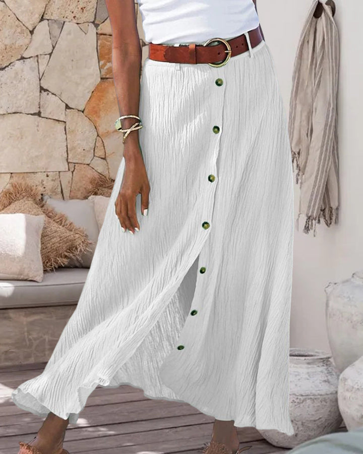 Syndy | Buttoned Flowing Midi Skirt