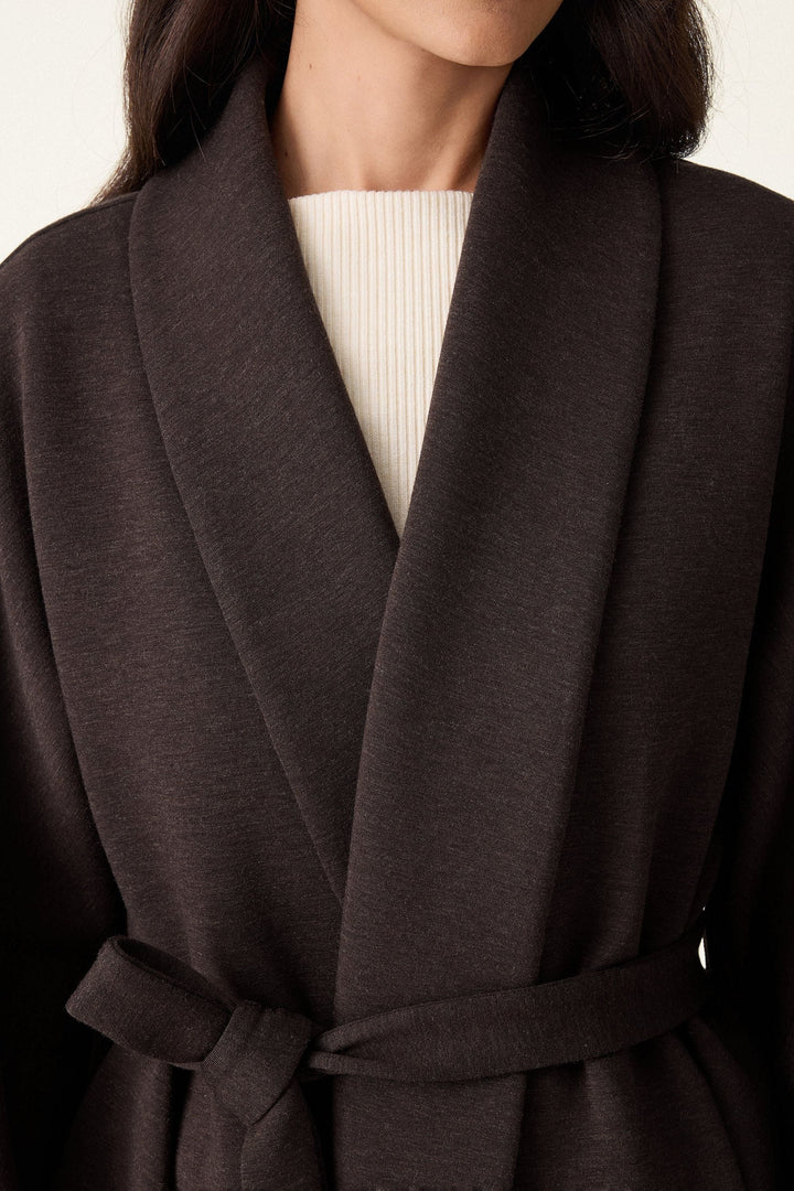 Shawl Collar Jacket with Belt
