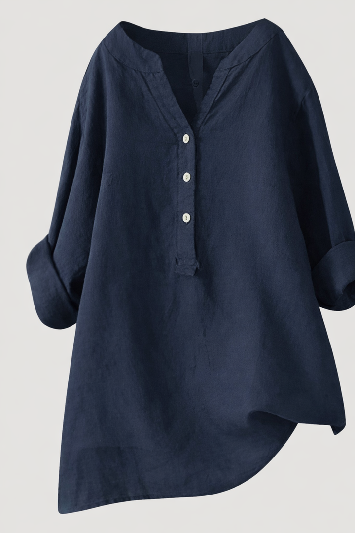 Linen Button-Up Blouse