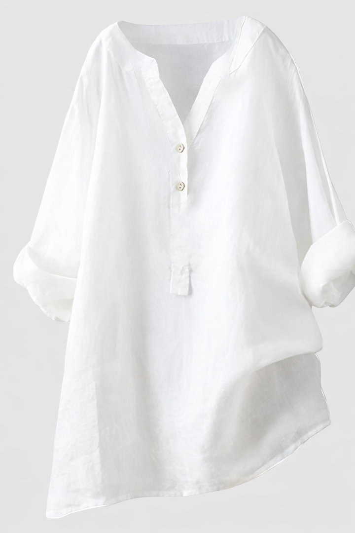 Linen Button-Up Blouse