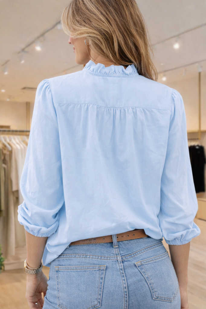 Chic Harmony Blouse with V-Neck