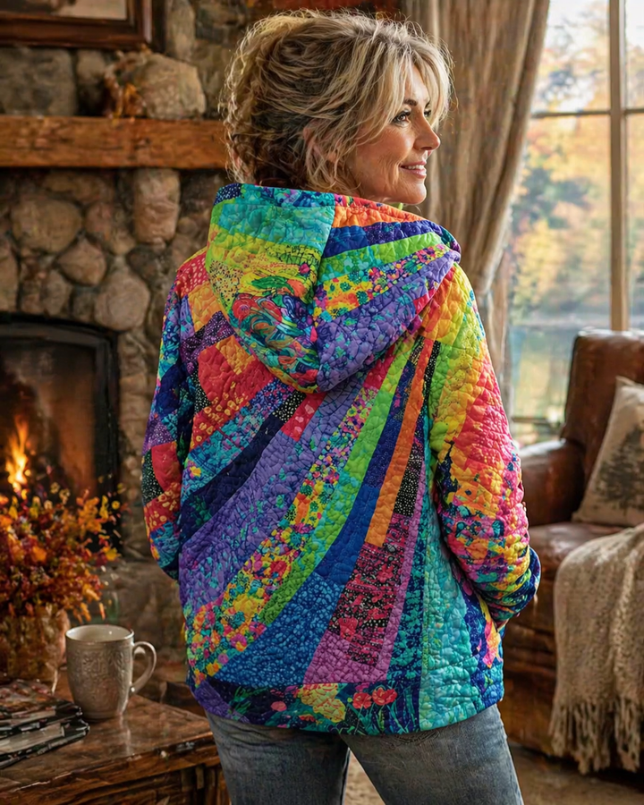 Laura™ | Bohemian Multicolour Patchwork Hoodie