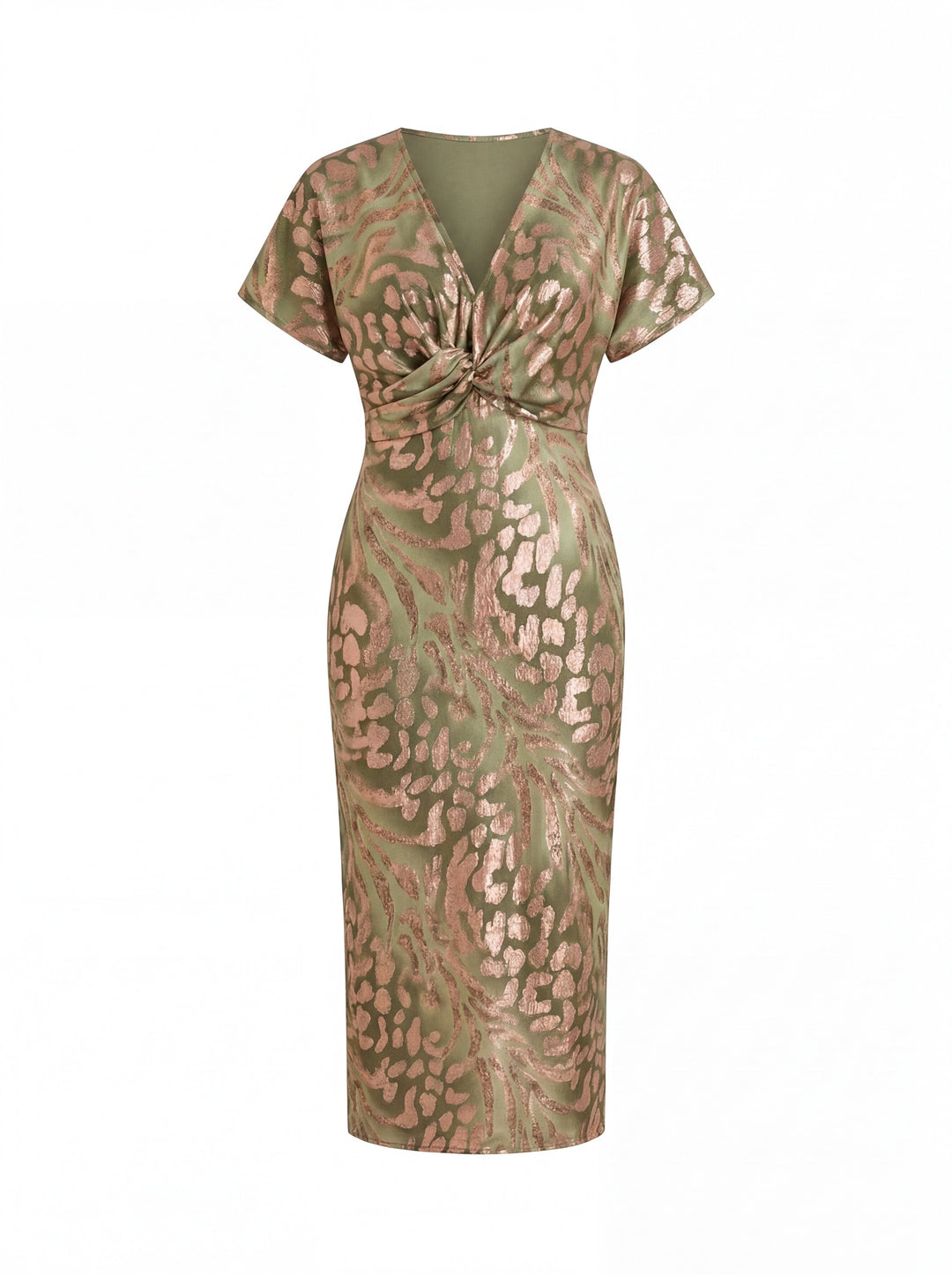 Calandra | Copper Wrap Midi Dress