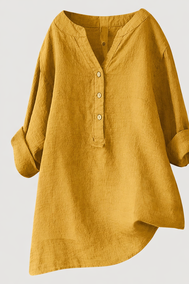 Linen Button-Up Blouse