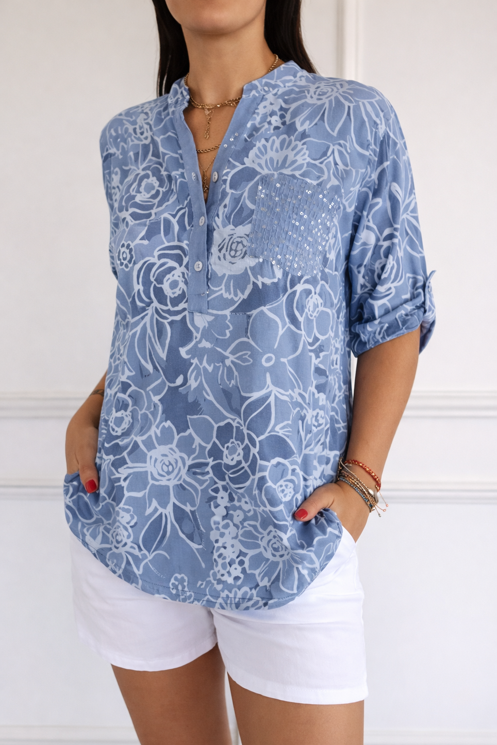 Glam Pocket Blouse