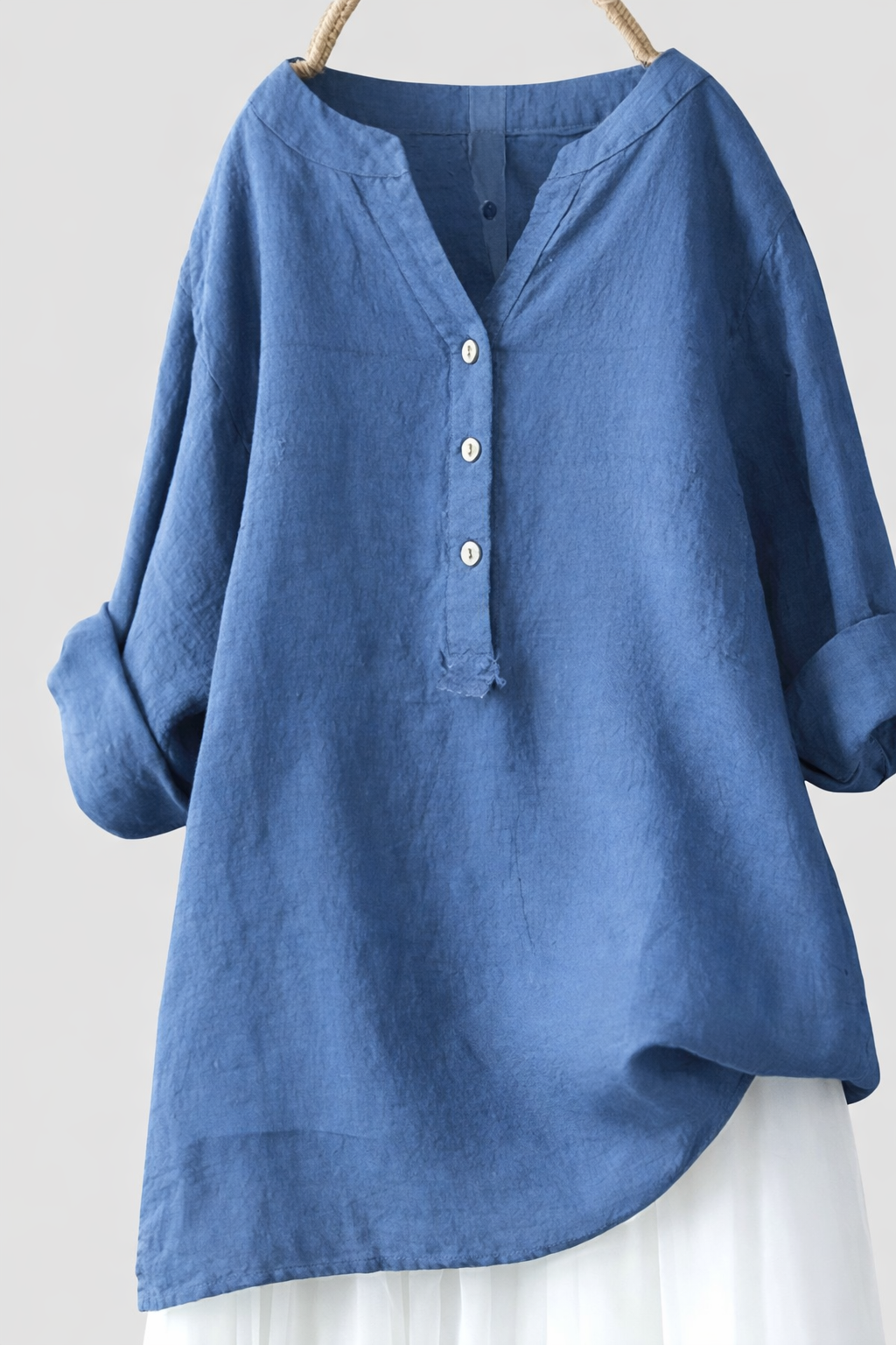 Linen Button-Up Blouse