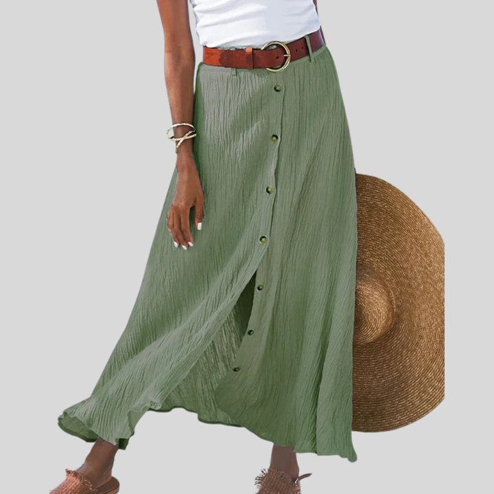 Syndy | Buttoned Flowing Midi Skirt