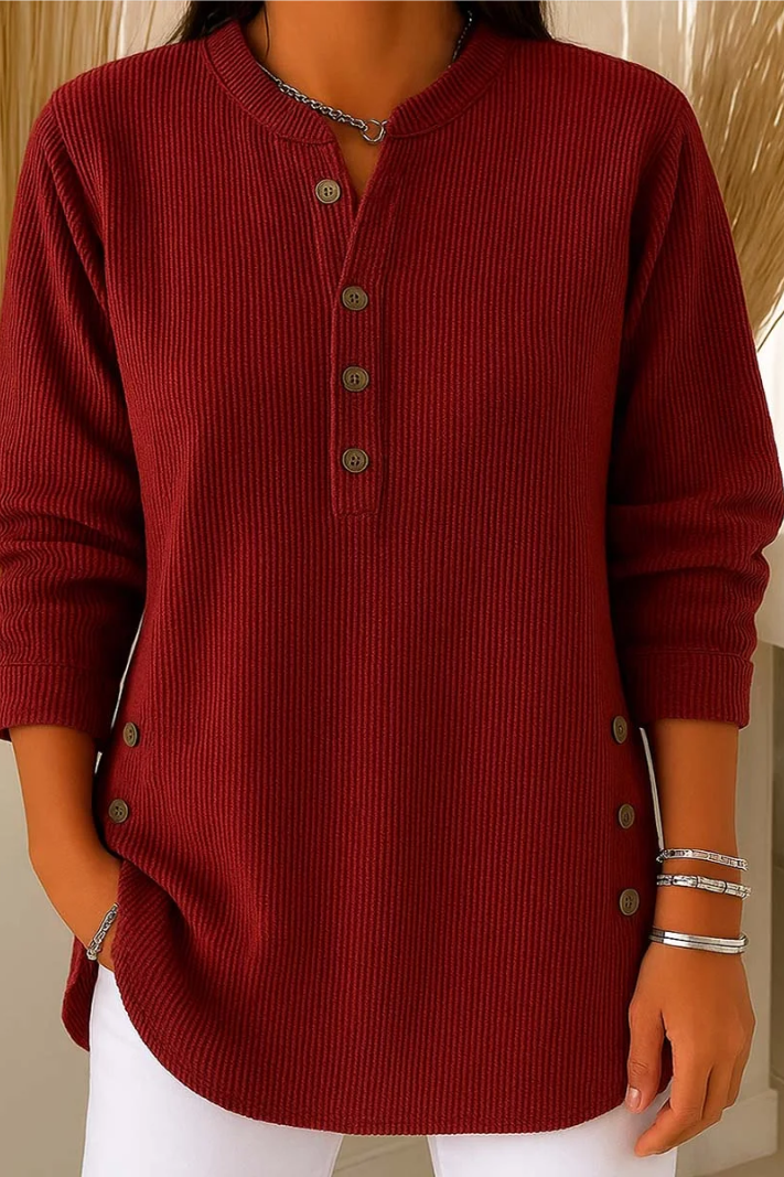 Olivia - Knit Sweater with Button Detail