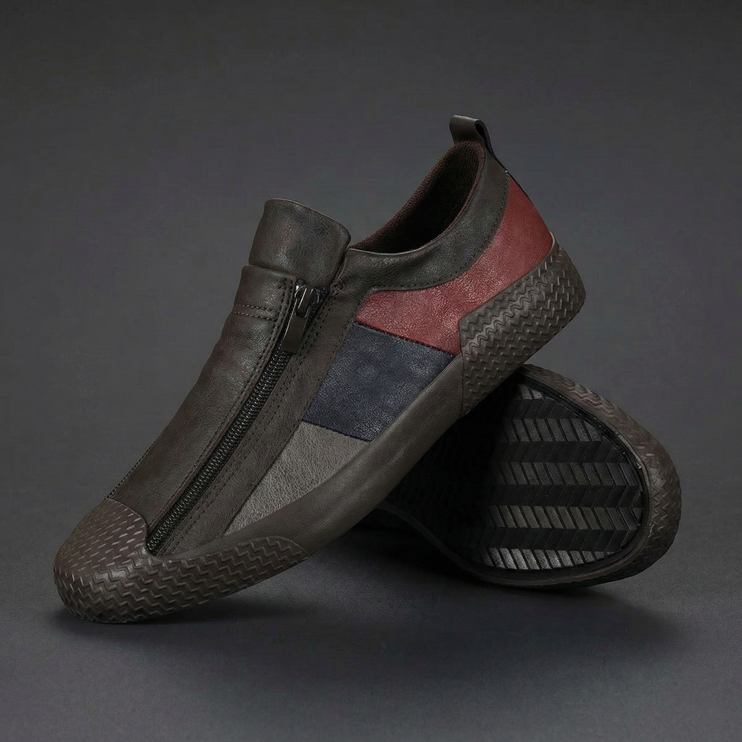 Navarro Leather Zipper Sneakers