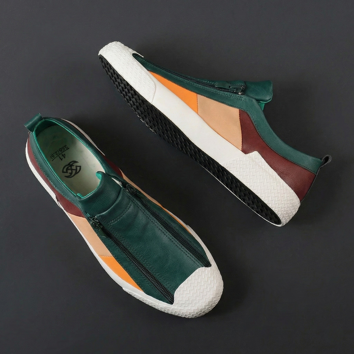 Navarro Leather Zipper Sneakers