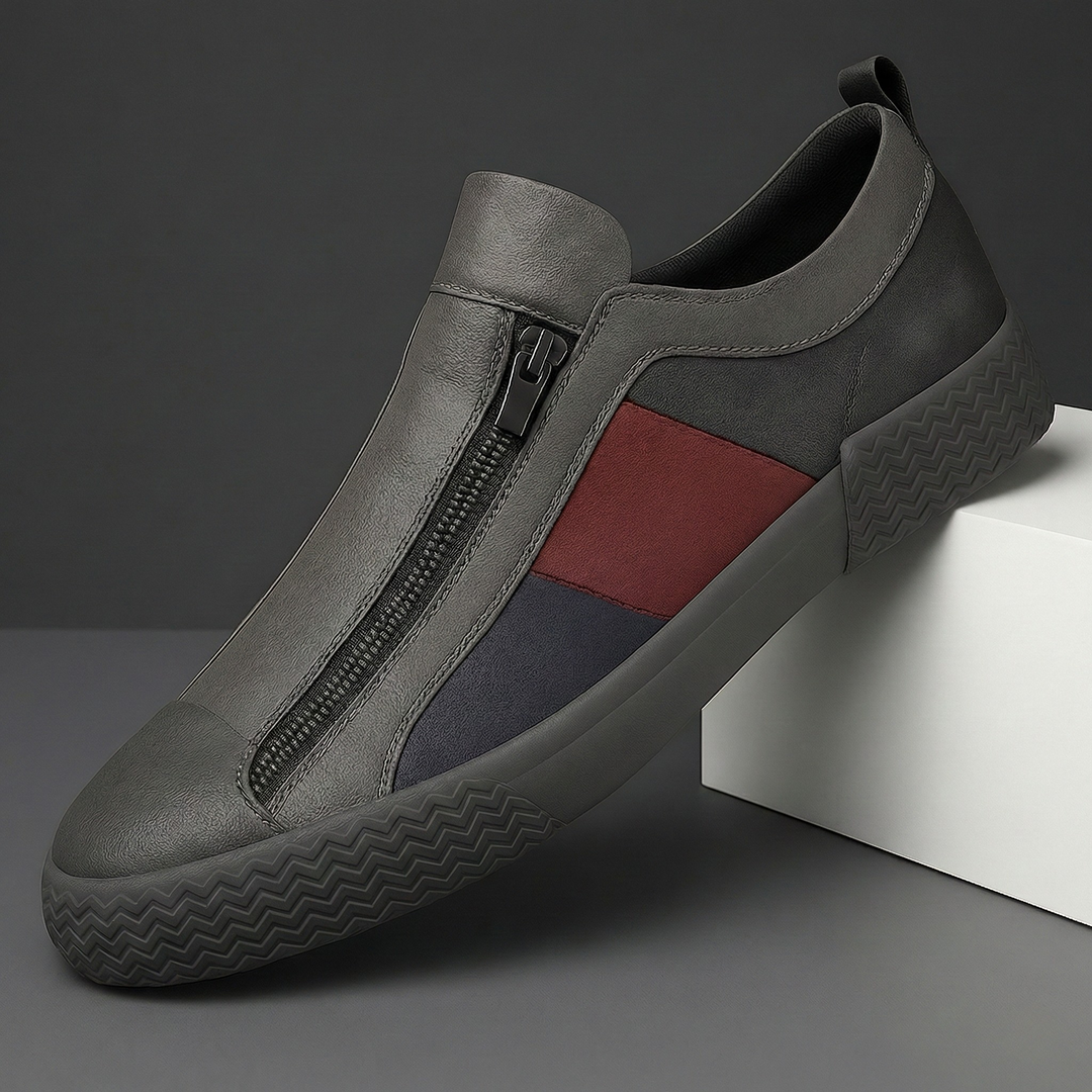 Navarro Leather Zipper Sneakers