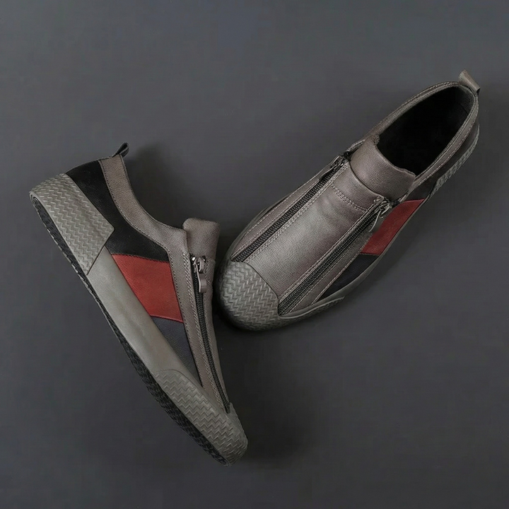 Navarro Leather Zipper Sneakers