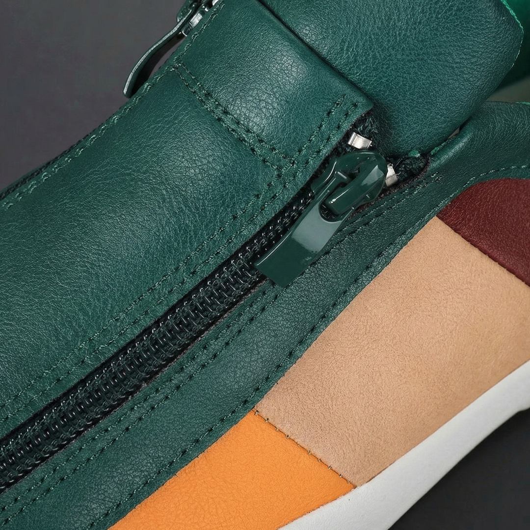 Navarro Leather Zipper Sneakers
