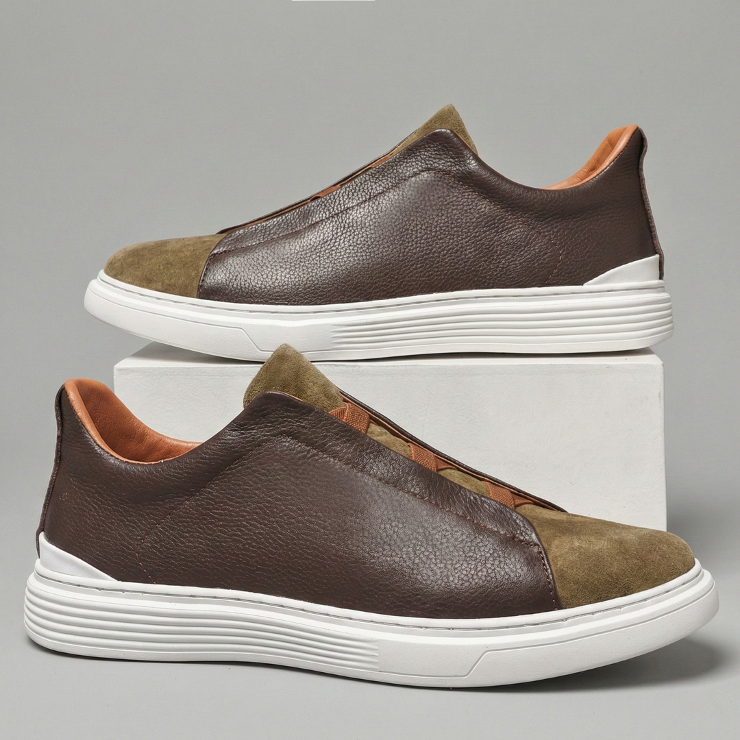 Sebastien Leather And Suede Sneakers