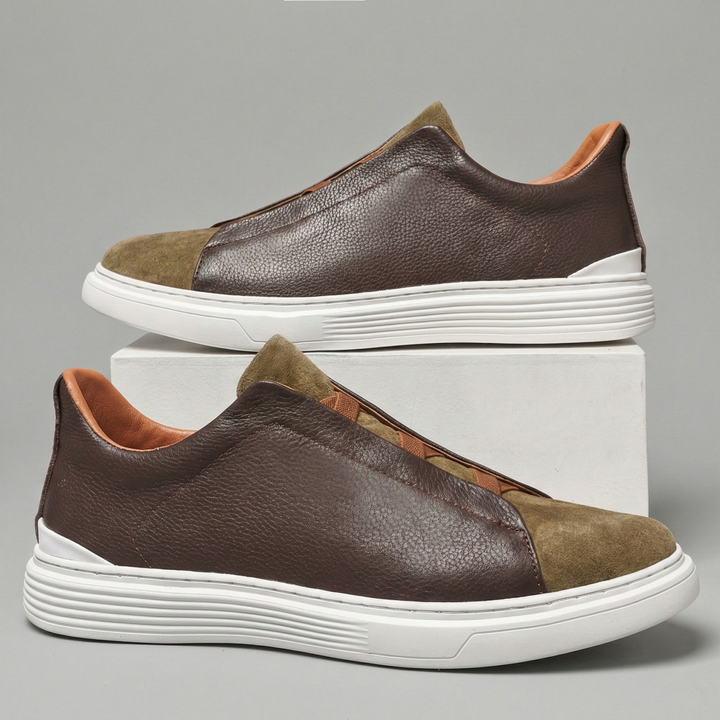 Sebastien Leather And Suede Sneakers