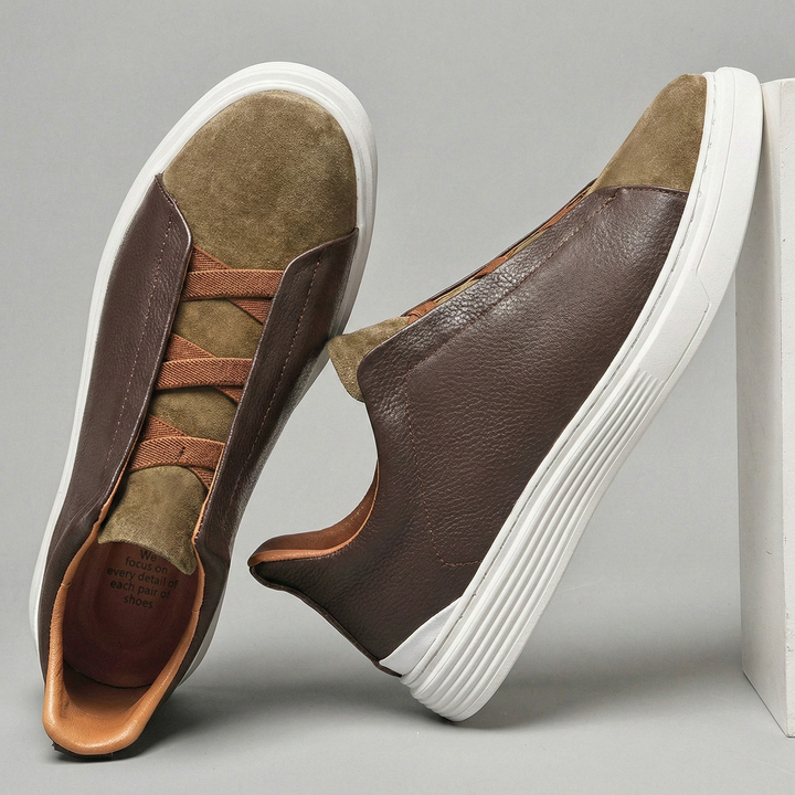 Sebastien Leather And Suede Sneakers