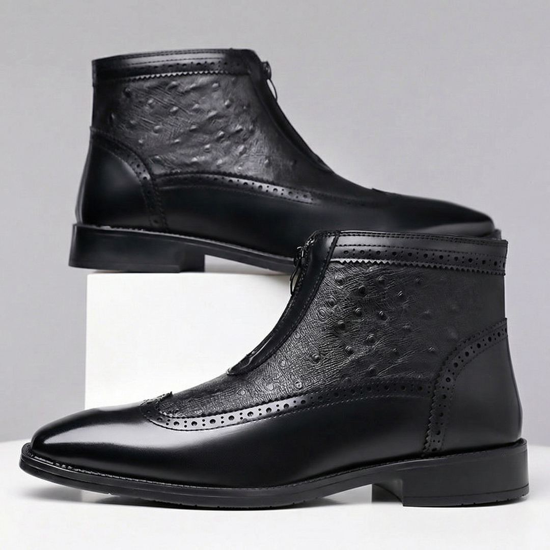 Textured Leather Boots By Fairmont