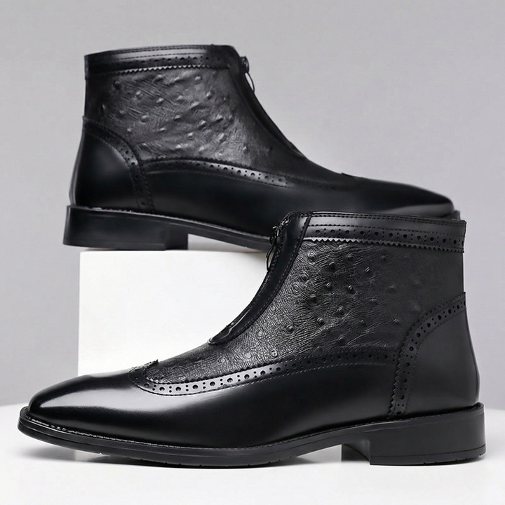 Textured Leather Boots By Fairmont