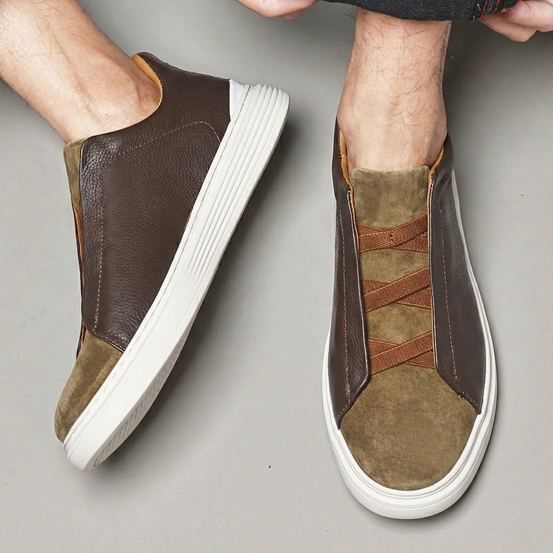 Sebastien Leather And Suede Sneakers