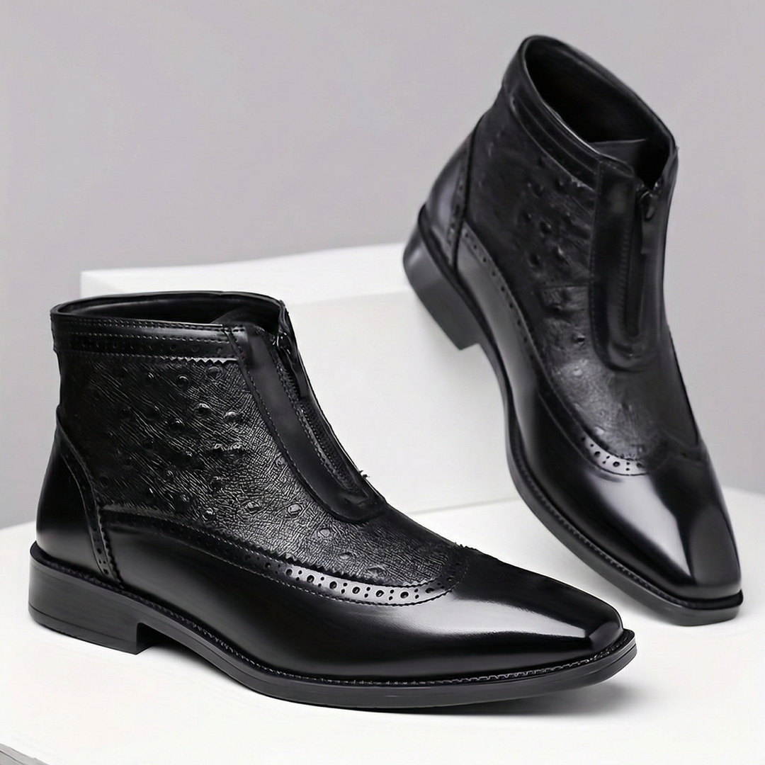 Textured Leather Boots By Fairmont