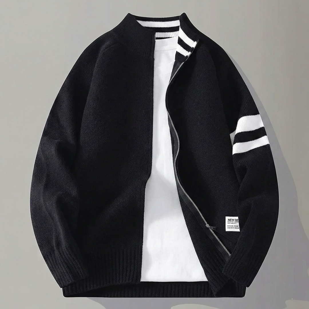 Caleb Knitted Zip-Up Cardigan