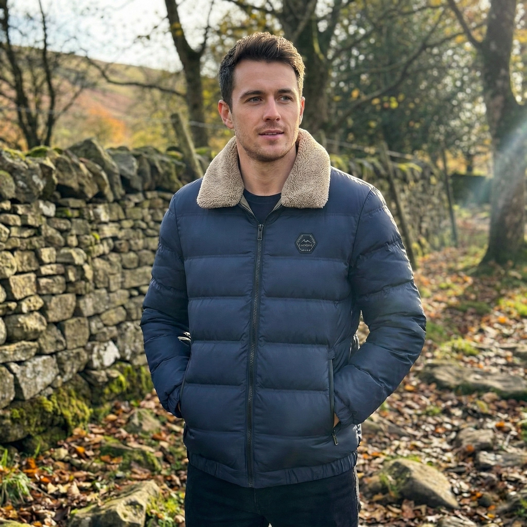 Shearling-Collared Puffer Jacket