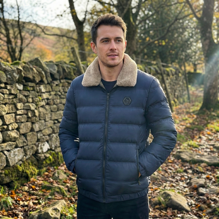 Shearling-Collared Puffer Jacket