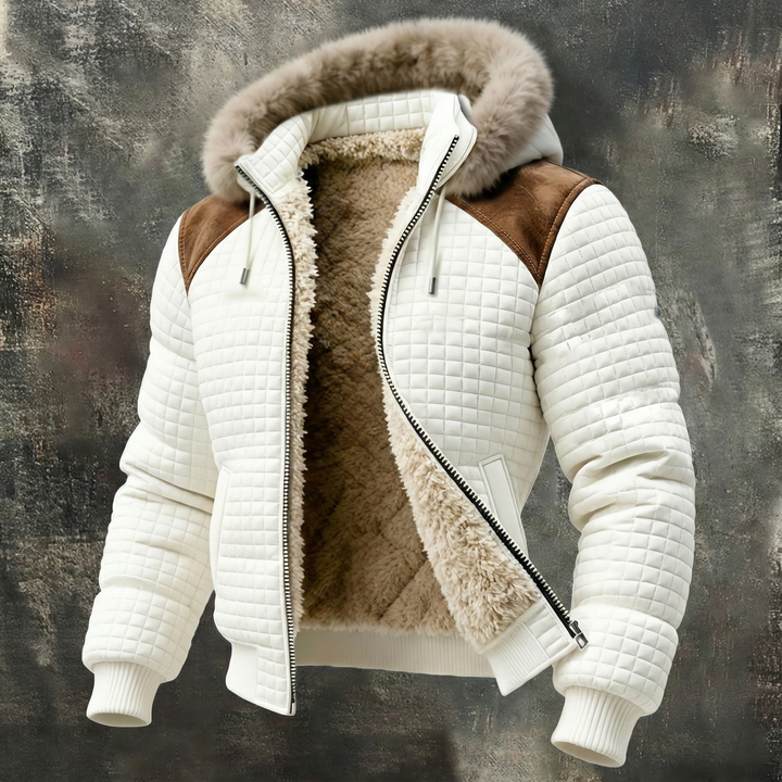 Cozy Quilted Sherpa-Lined Hooded Winter Coat
