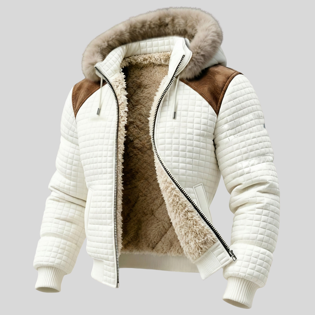 Cozy Quilted Sherpa-Lined Hooded Winter Coat