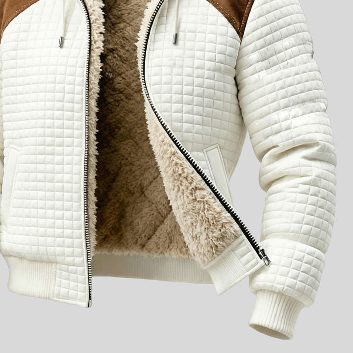 Cozy Quilted Sherpa-Lined Hooded Winter Coat