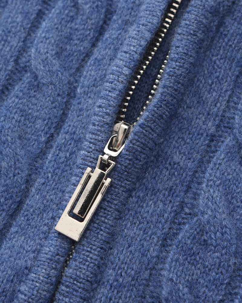 Cashmere Knit Half-Zip Sweater