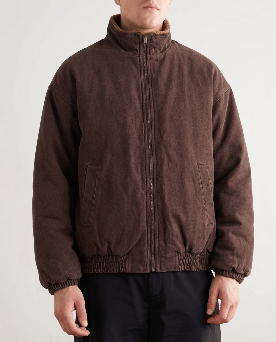 Milan Sherpa-Lined Bomber Coat