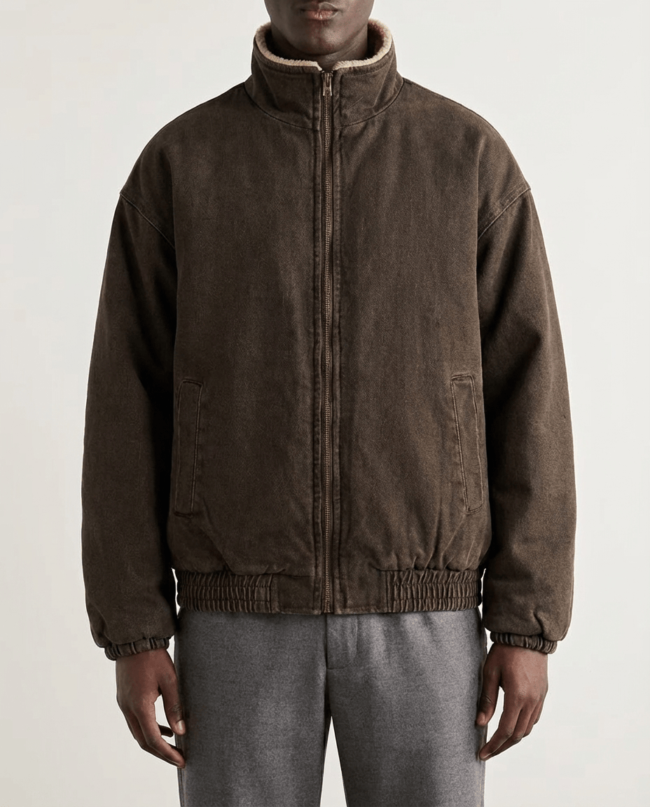 Milan Sherpa-Lined Bomber Coat