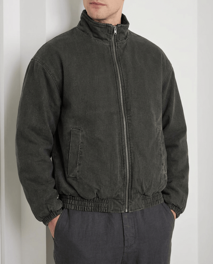 Milan Sherpa-Lined Bomber Coat