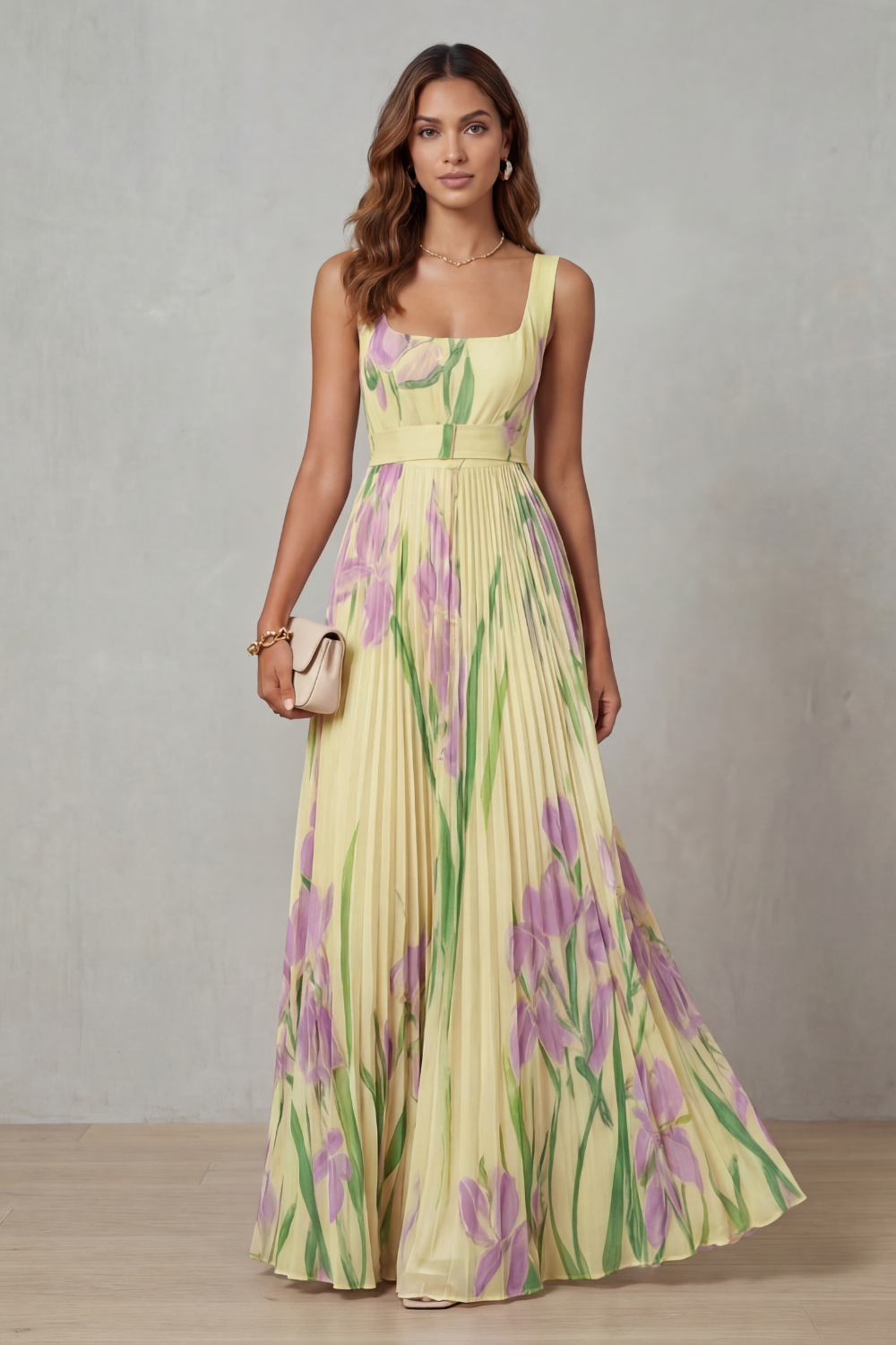 Vivienna –  Pleated Maxi Dress