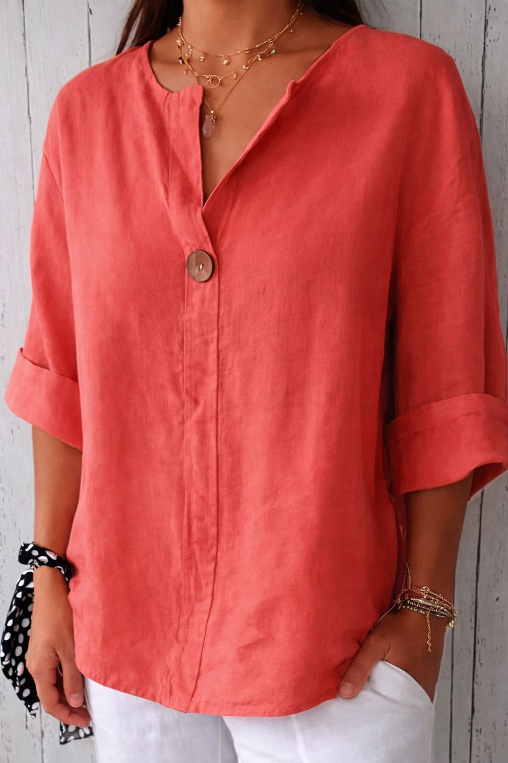 Elegance Blouse with Button Detail