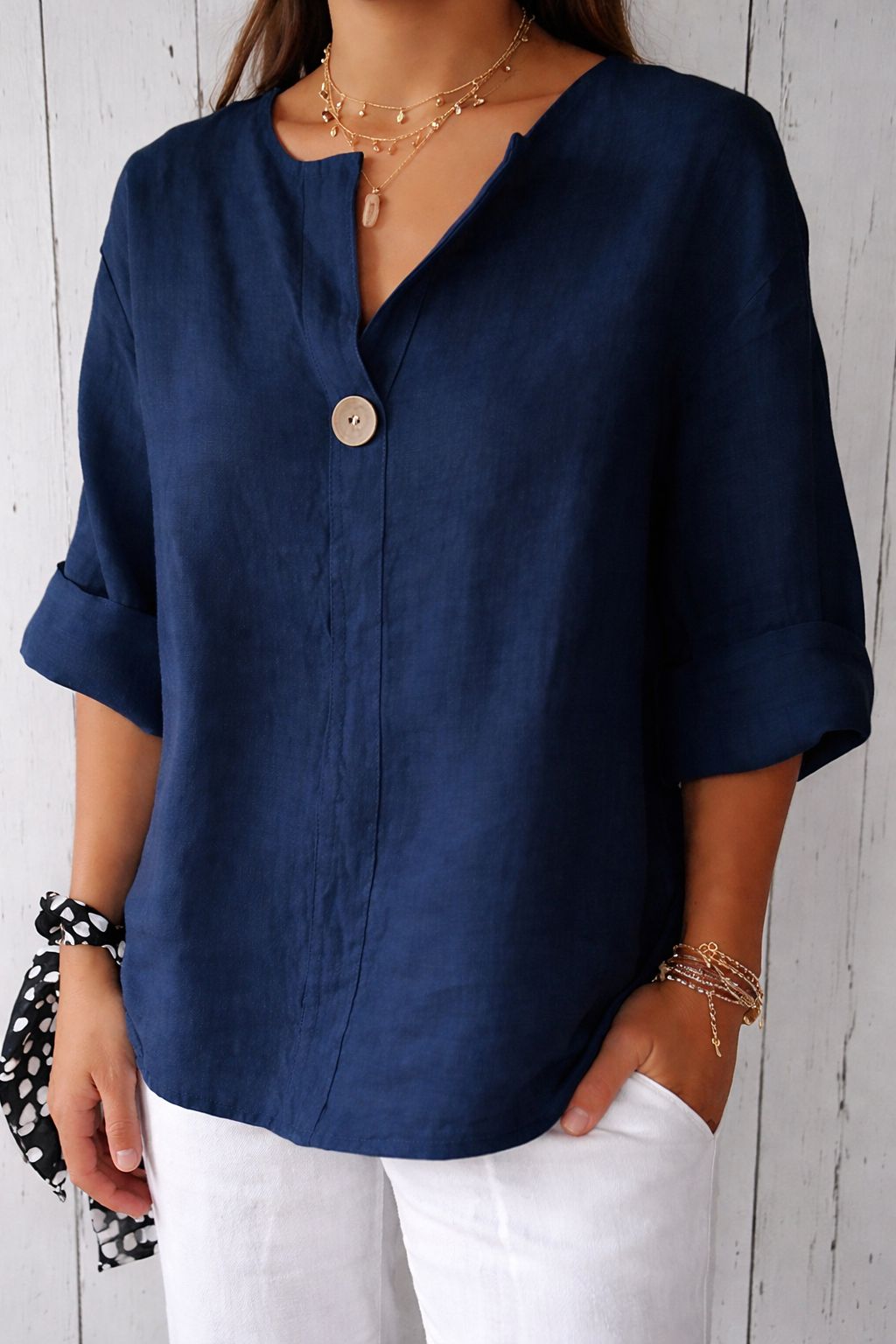 Elegance Blouse with Button Detail