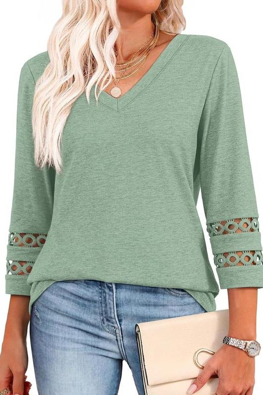 Top with Elegant Edge V-Neck