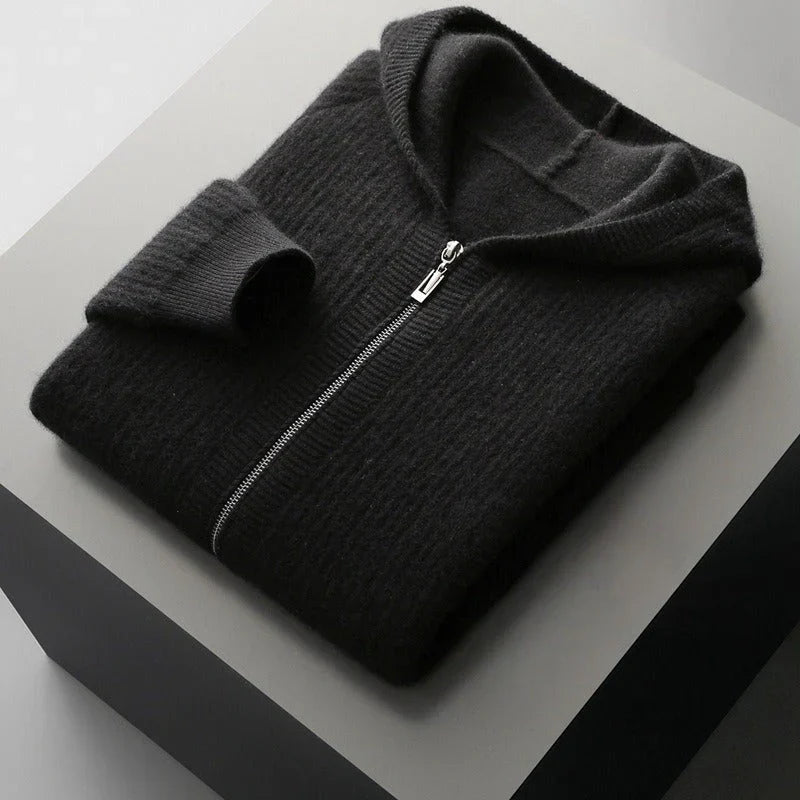Textured Zip-Up Hoodie
