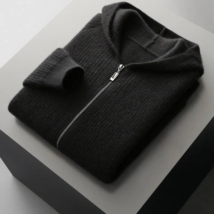 Textured Zip-Up Hoodie