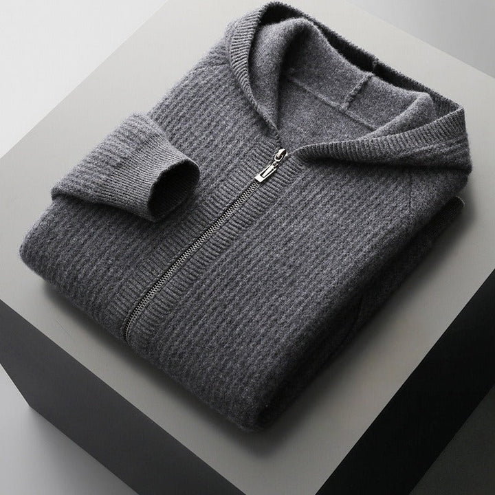 Textured Zip-Up Hoodie