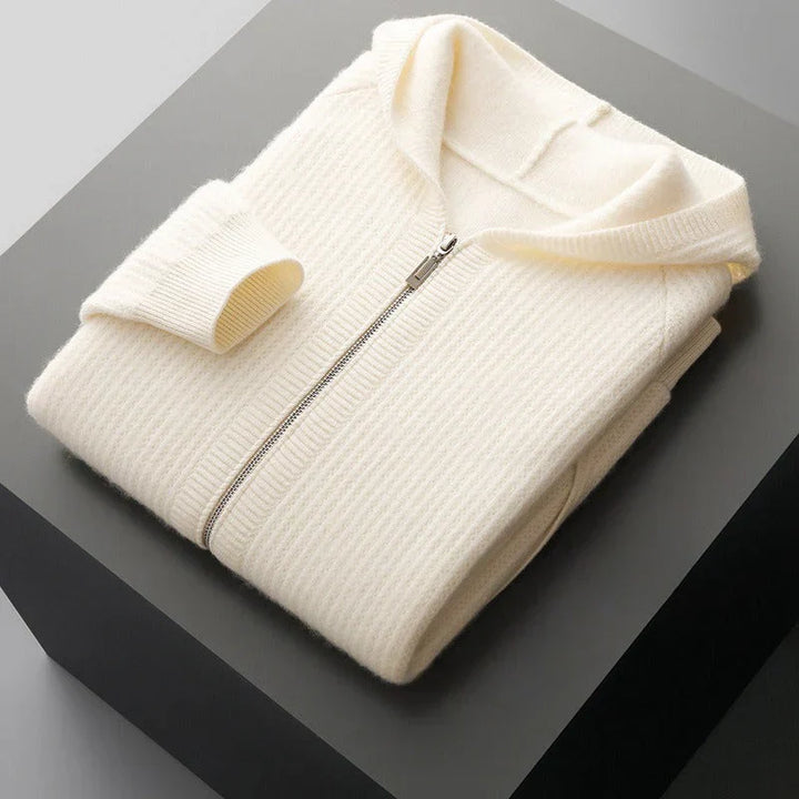 Textured Zip-Up Hoodie