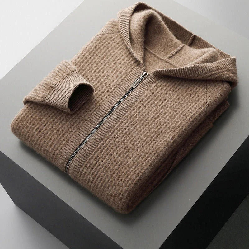 Textured Zip-Up Hoodie